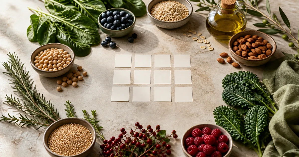 Piatto equilibrato e taccuino per pianificare l'alimentazione nella PCOS